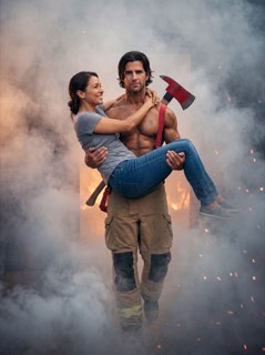 Personalised firefighter example with female customer